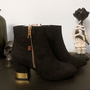 Black Gold Ankle Boots